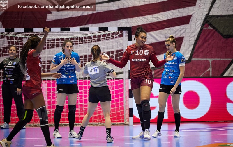 Rapidistele au pierdut categoric meciul cu Vipers, campioana en-titre, prima manșă a sferturilor Ligii Campionilor la handbal