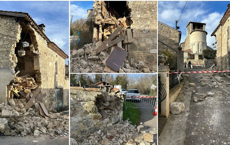 Șofer pe TIR de 44 de tone, după ce a zdrobit zidurile unor case dintr-un cătun fermecător, în Franța: „Am văzut indicatorul, dar am forțat trecerea”