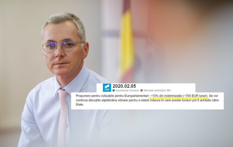 Stelian Ion, fost ministru USR al justiției, le-a spus colegilor că partidul nu a luat niciun procentaj din salariul europarlamentarilor, dar documentele interne arată 10%!