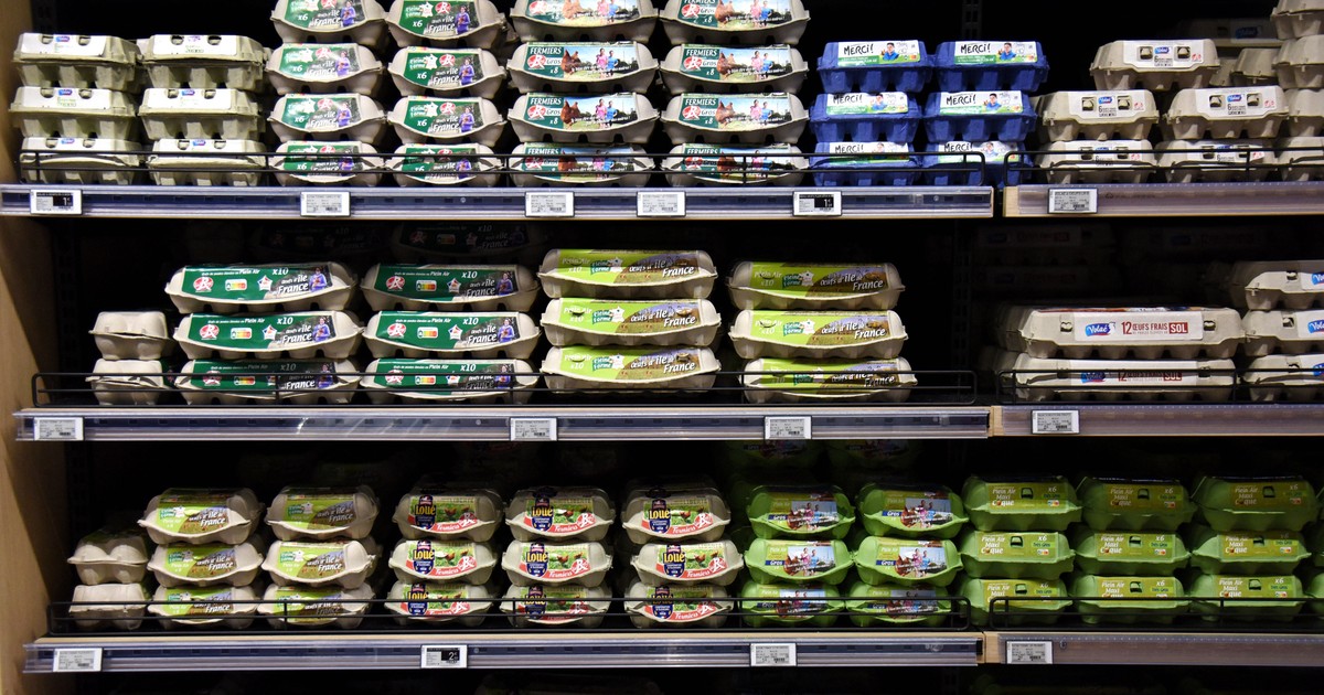 Rafturi de ouă într-un supermarket din Paris Foto: Imago
