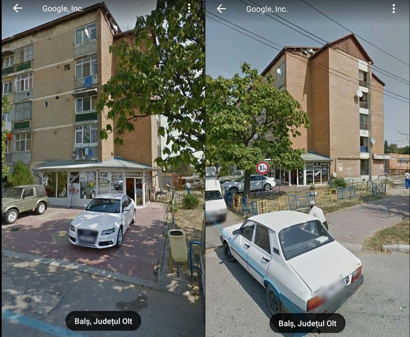 Blocul cu școala de șoferi de la parter înainte de construcția restaurantului