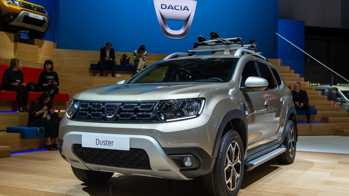 Dacia Duster este expusă la cea de-a 89-a ediție a Salonului Auto Internațional de la Geneva, pe 6 martie 2019, la Geneva, Elveția