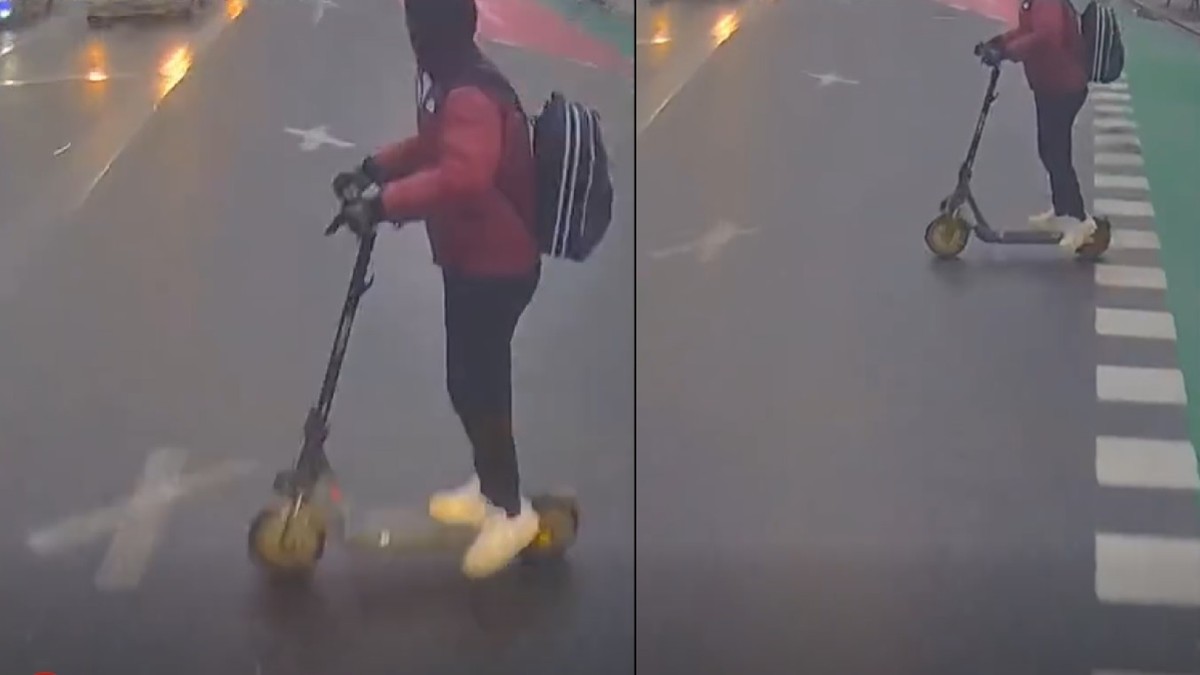 Imagini video din autobuzul cu adolescentul care traversează pe roșu