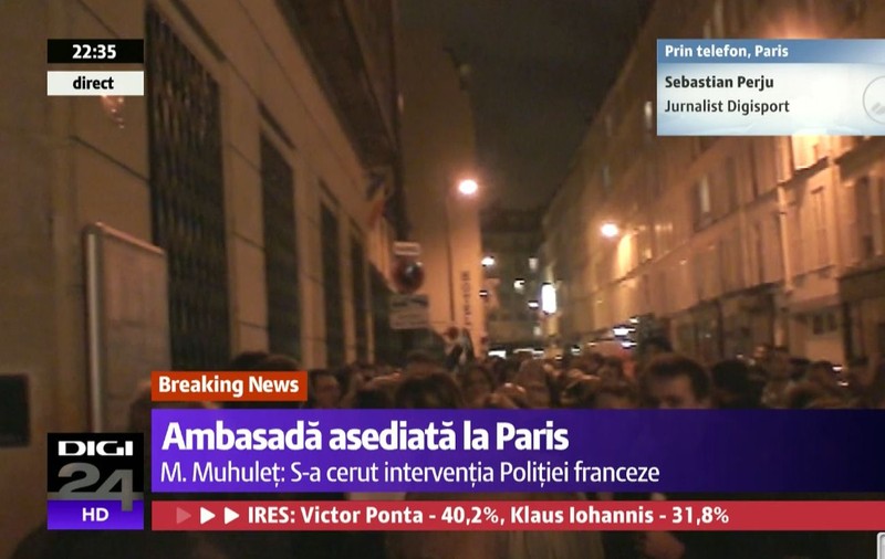 POLIŢIA FANCEZĂ intervine la AMBASADA ROMÂNIEI DIN PARIS, după ce ROMÂNII nu au PUTUT SĂ VOTEZE