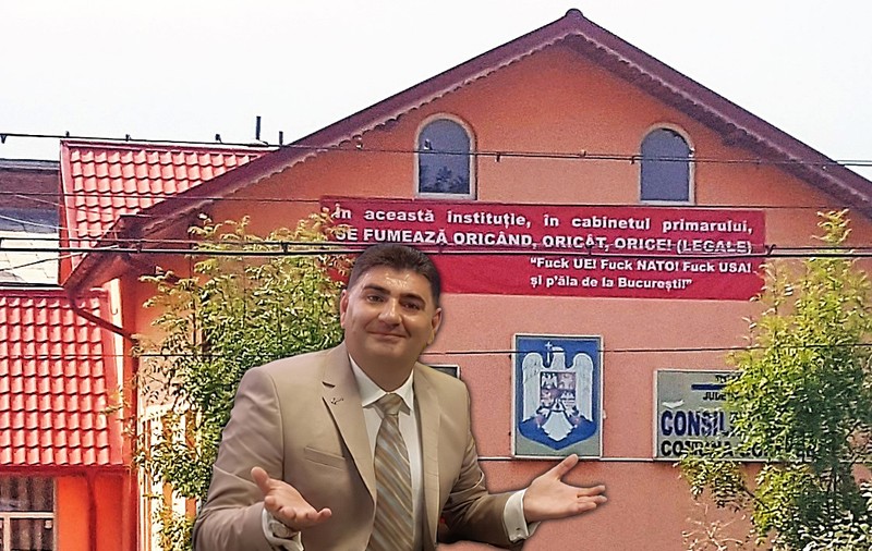PNL îl ia de la PSD pe primarul condamnat la 3 ani și care a pus pe clădirea primăriei un banner: “F*ck UE, f*ck NATO”!
