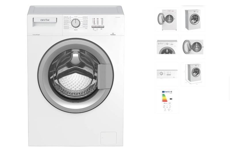 Mașina de spălat rufe Arctic APL61015XLW3, 6kg, 1000 RPM, Clasa E, ExtraSteam, Eco Dose, Alb