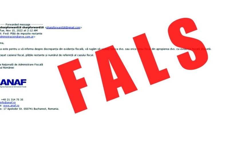 ANAF avertizează asupra unor mesaje false transmise în numele instituției. Nu deschideţi documentul „evidenţa fiscală”