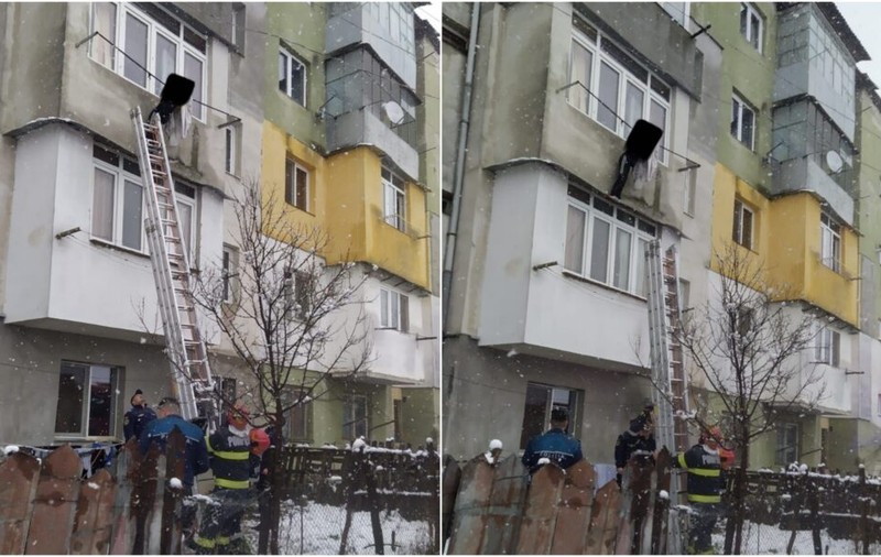 Tânără din Sibiu, salvată de sârmele de rufe ale vecinilor, după ce a căzut de la balcon. Aceasta încerca să scape de soțul cu care se certa