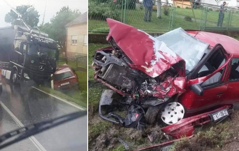 Un șofer român de TIR i-a înfuriat pe localnicii unui sat din Croația, după ce a zdrobit un Citroën: „Nu a avut nicio reacție”
