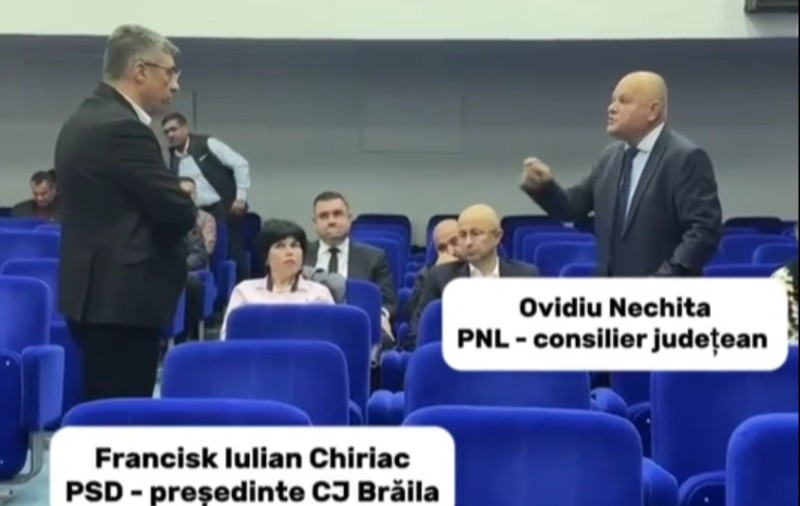 Scandal la CJ Brăila între președintele PSD și un consilier PNL: „Îmi spui zât? Sunt pisică? Porcule!"