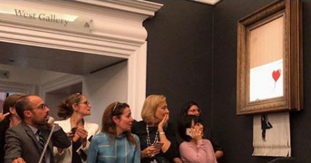 Tabloul lui Banksy care s-a autodistrus și-ar putea dubla valoarea