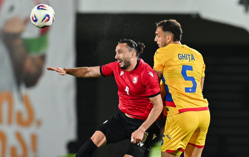 Georgia - România, scor 1-1. Greșeală uriașă a portarului Aioani, gol spectaculos Louis Munteanu