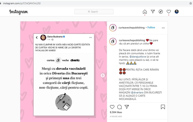 „Curtea Veche”, răspuns ironic pentru Dana Budeanu după ce a anunțat că boicotează editura: „O să ne lipsiți!”