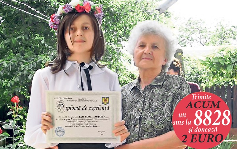Deşi a fost operată de tumoră cerebrală, Andreea a încheiat şcoala cu 10 pe linie!