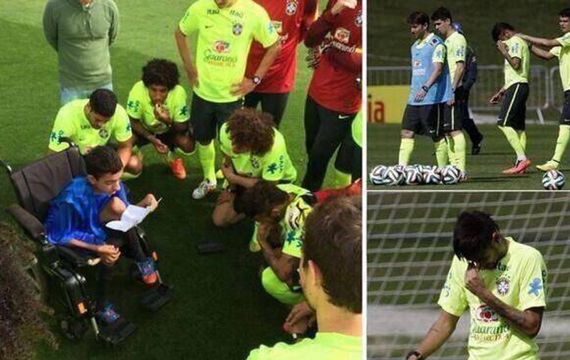 Brazilianul Neymar a izbucnit în plâns după întâlnirea cu un băiețel în scaun cu rotile