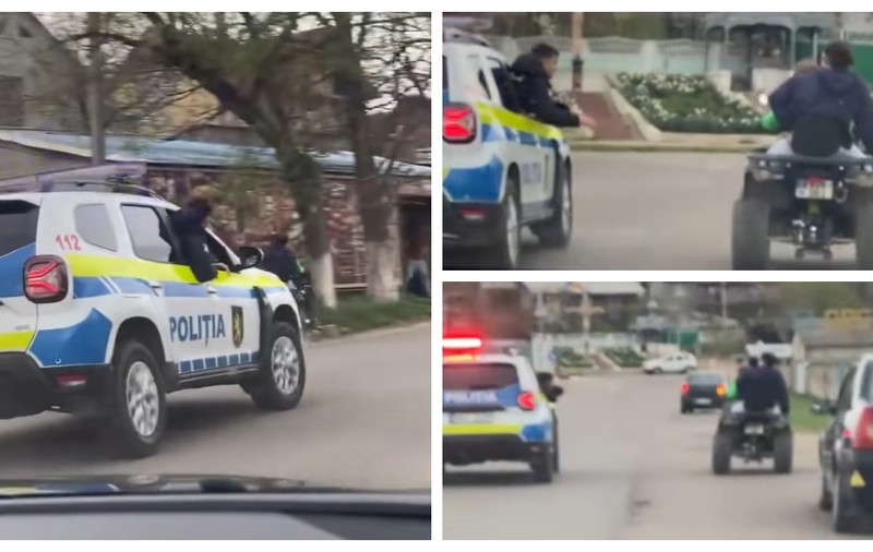Două tinere și un copil pe un ATV au intrat într-un copac, în timp ce erau urmăriți de poliție, în Sîngera / VIDEO