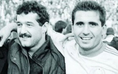 Gigi Becali și Hagi, după România - Danemarca 3-1