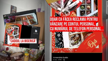 Reclame pentru ciocolata pe pagina de Facebook a directoarei CENAFER Foto: Captură ecran Facebook