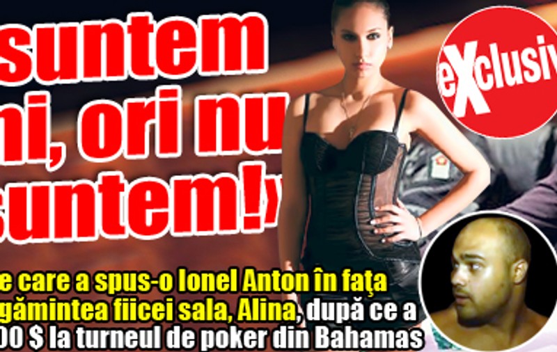 «Ori suntem golani, ori nu mai suntem!», a spus-o Ionel Anton în faţa camerelor, la rugămintea fiicei sale, Alina, după ce a câştigat 1.350.000 $