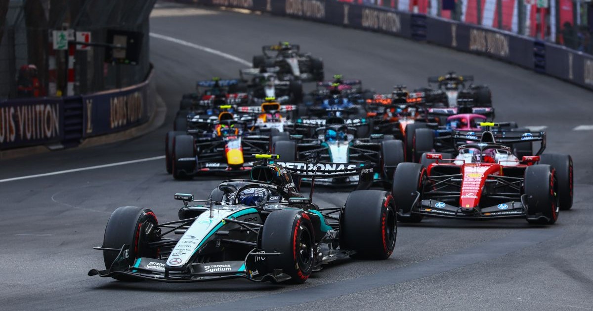 MONTE-CARLO, MONACO - JUNE 07: Andrea Kimi Antonelli of Italy driving the (12) Mercedes AMG Petronas F1 Team W17 leads the field at the restart during the F1 Grand Prix of Monaco at Circuit de Monaco on June 07, 2026 in Monte-Carlo, Monaco. (Photo by Joe Portlock/Getty Images)