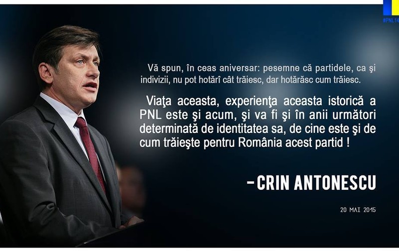 Mesajul lui Crin Antonescu, la aniversarea PNL: ”Partidele ca şi indivizii, nu pot hotărî cât trăiesc, dar cu siguranţă hotărăsc cum trăiesc!”