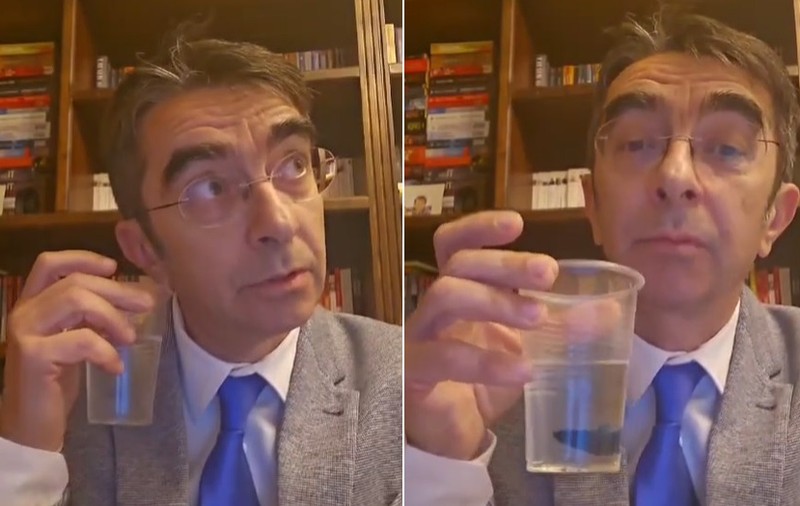 Mihai Găinușă, parodie pe TikTok la adresa lui Călin Georgescu: „Apa e divină. În fiecare dimineață îmi iau informațiile din apă”