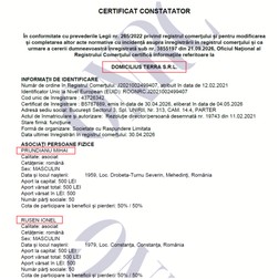 Domicilius Terra SRL, firma unde sunt parteneri Ionel Rusen și Mihai Prundianu