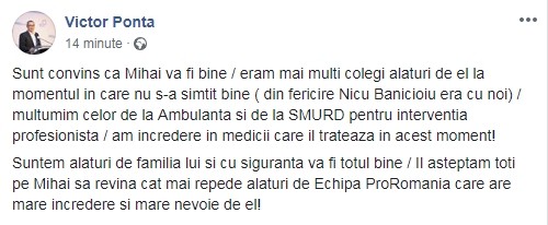 Mesajul lui Victor Ponta