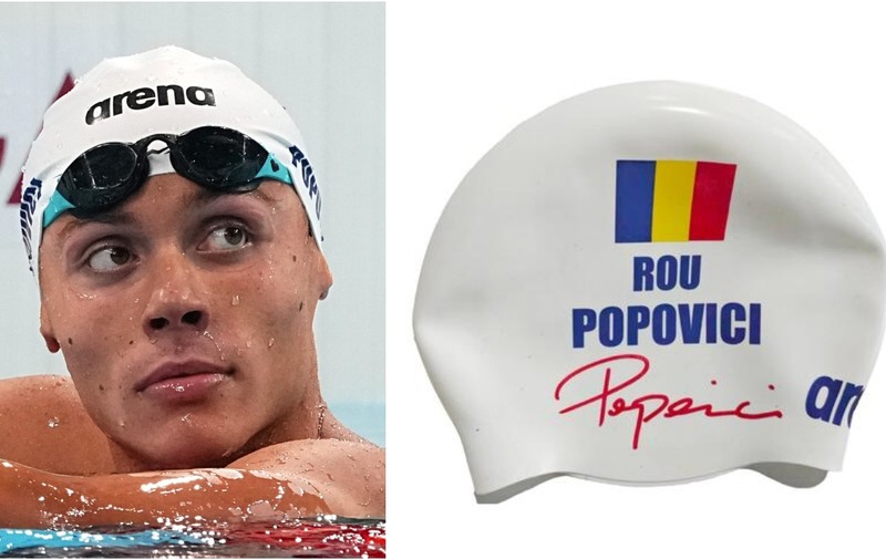 Cât costă casca de înot cu semnătura lui David Popovici. Modelul este unisex și creat 100% din silicon