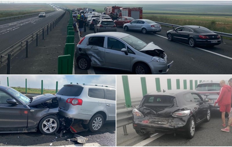 Cinci dosare penale și 12 sancțiuni după accidentele în lanț de pe Autostrada Soarelui