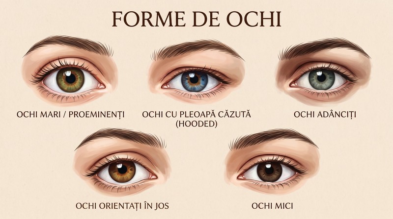 Principalele forme ale ochilor. Imagine realizată cu ajutorul inteligenței artificiale 