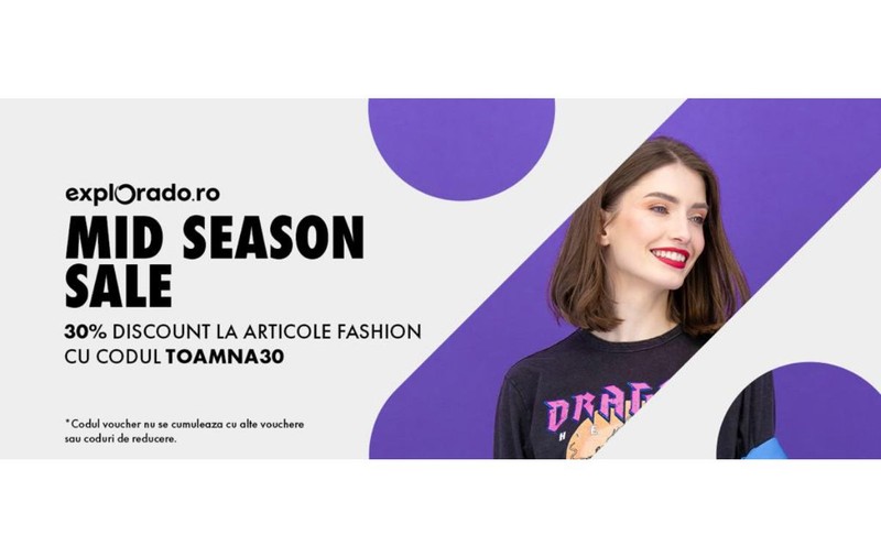 Mid Season Sale cu 30% discount pe Explorado.ro