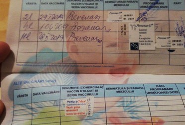 Micuţa Ileana are făcute toate vaccinurile din schema stabilită de Ministerul Sănătăţii