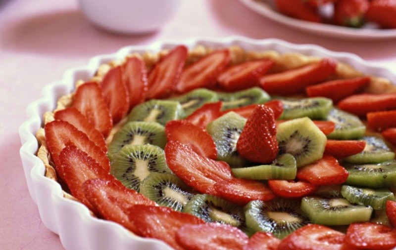 Tartă cu cremă de iaurt și kiwi 