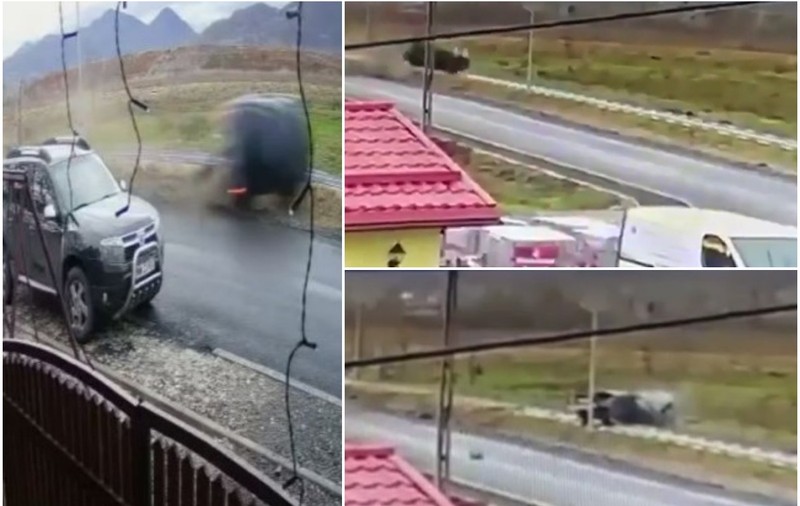 Un șofer de 19 ani s-a dat de zece ori peste cap cu BMW-ul, în Maramureș, apoi a coborât din mașină fără vreo zgârietură | VIDEO