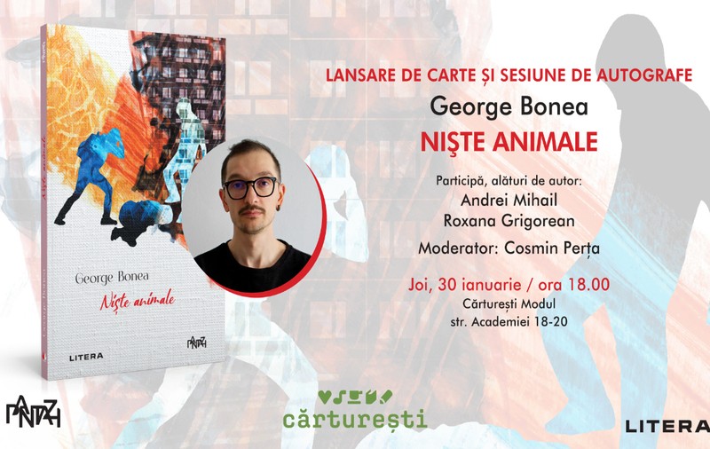 George Bonea lansează „Niște animale“ la Cărturești Modul