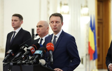Declarații Siegfried Mureșan, Ilie Bolojan, Dominic Fritz, Tanczos Barna de la Palatul Parlamentului 18 septembrie 2026