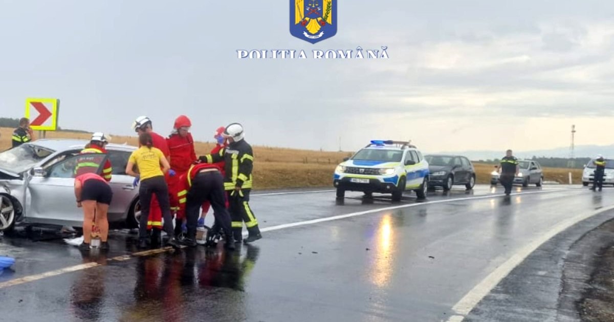 Imagine de la accidentul produs pe DN 1. Foto: IPJ Brașov
