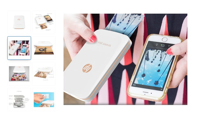 Imprimanta foto portabilă HP Sprocket Plus, 2.3x3.4 inch, Alb,