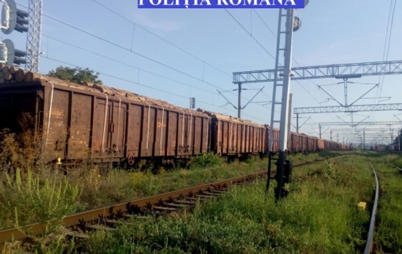 Tren din Slovacia, care transporta lemn fără documente legale, oprit de poliţiştii feroviari din Alba în Gara Teiuș