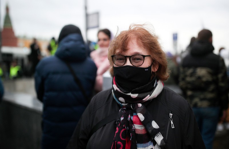 FILE - Lyudmila Navalnaya, mother of Russian opposition leader Alexei Navalny attends the opposition rally in support of her son, jailed opposition leader Alexei Navalny in Moscow, Russia, Wednesday, April 21, 2021. Navalny, who crusaded against official corruption and staged massive anti-Kremlin protests as President Vladimir Putin’s fiercest foe, has died on Friday, Feb. 16, 2024 in the Arctic penal colony where he was serving a 19-year sentence. That's according to Russia’s prison agency. He was 47.,Image: 847199486, License: Rights-managed, Restrictions: This content is intended for editorial use only. For other uses, additional clearances may be required. FILE PHOTO, Model Release: no, Pictured: Alexei Navalny,Vladimir Putin