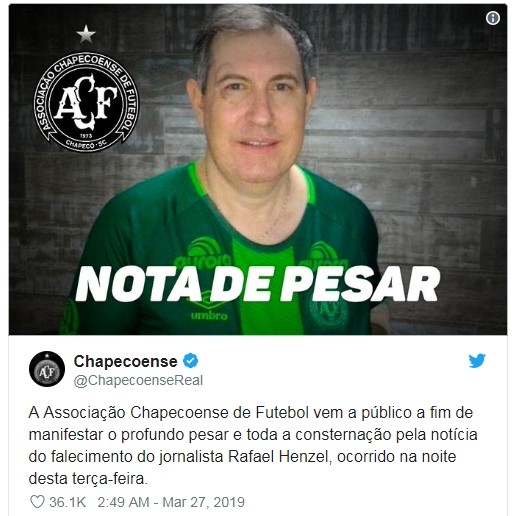Mesajul celor de la Chapecoense
