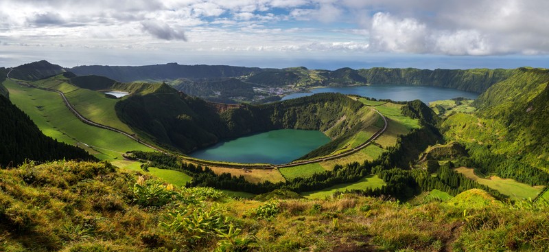 Lacuri vulcanice din Sete Cidades, Azore. Foto: 123rf