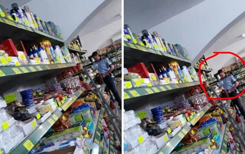 Un polițist din Gorj a fost amendat de colegii săi pentru că nu a purtat mască într-un magazin. Imaginile l-au dat de gol