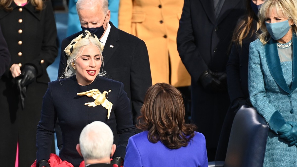 Lady Gaga la inaugurarea lui Joe Biden. Foto: Profimedia