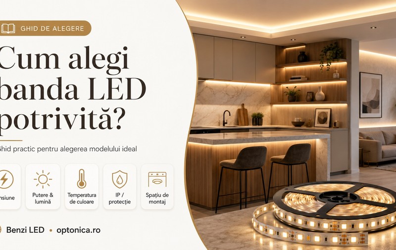 Benzi LED optonica.ro: soluții moderne pentru iluminat decorativ, funcțional și arhitectural