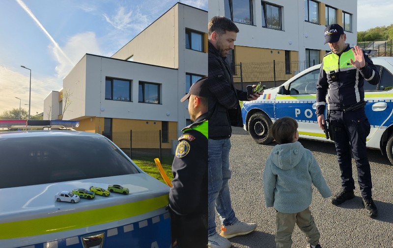 Un copil din Cluj a primit o vizită a polițiștilor la grădiniță: i-au fost înapoiate mașinuțele furate