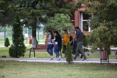 Elevii liceului din Ciorogârla, la ieșirea din examen