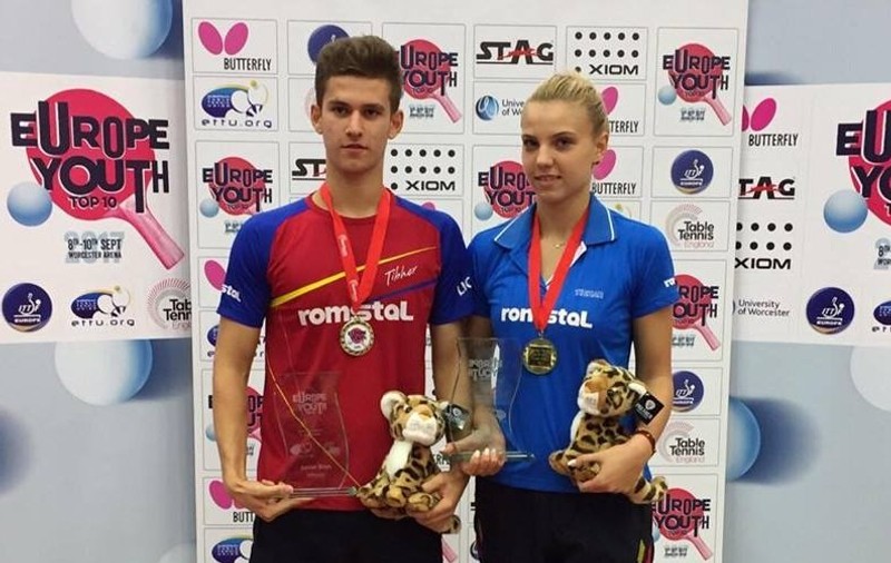 Cristian Pletea și Adina Diaconu au câștigat Europe Youth Top 10 la tenis de masă