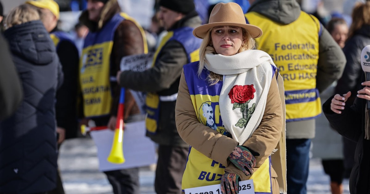 Profesoara care a ieșit la protest în fața Palatului Cotroceni în data de 4 febriarie 2026